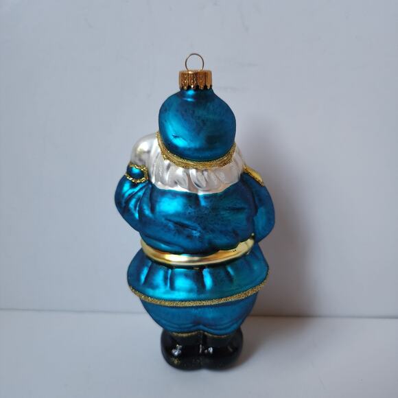 Blown Glass Police Officer Christmas Ornament Law Enforcement Santa Claus 2004 - Picture 3 of 9